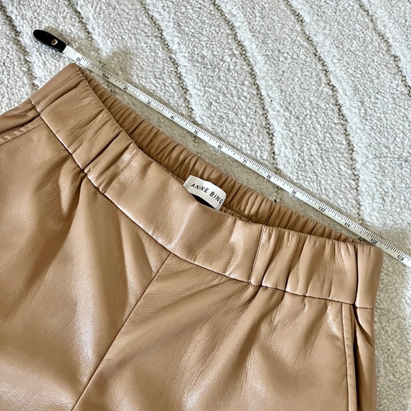 Anine Bing NEW Koa Pant Butterscotch Vegan Leather Wide Straight Leg Pant Sz S - Picture 10 of 13